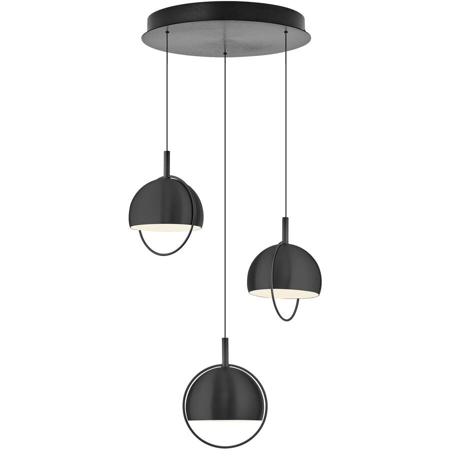 Pendellampe Hoop Schwarz Aluminium/Eisen 43 cm - LED - Lichtfarbe: Warmweiss - Pendellampe- LED Energiesparlampe