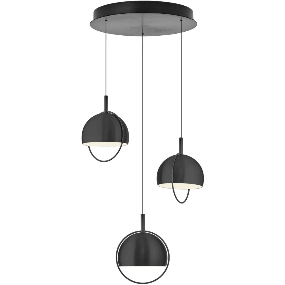 Pendellampe Hoop Schwarz Aluminium/Eisen 43 cm - LED - Lichtfarbe: Warmweiss - Pendellampe- LED Energiesparlampe