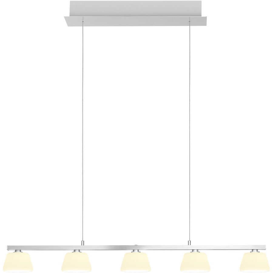 Pendellampe Jane Silber Aluminium/Eisen 86 cm - Farbe: Aluminium matt - LED - Lichtfarbe: Warmweiss - Pendellampe- LED Energiesparlampe