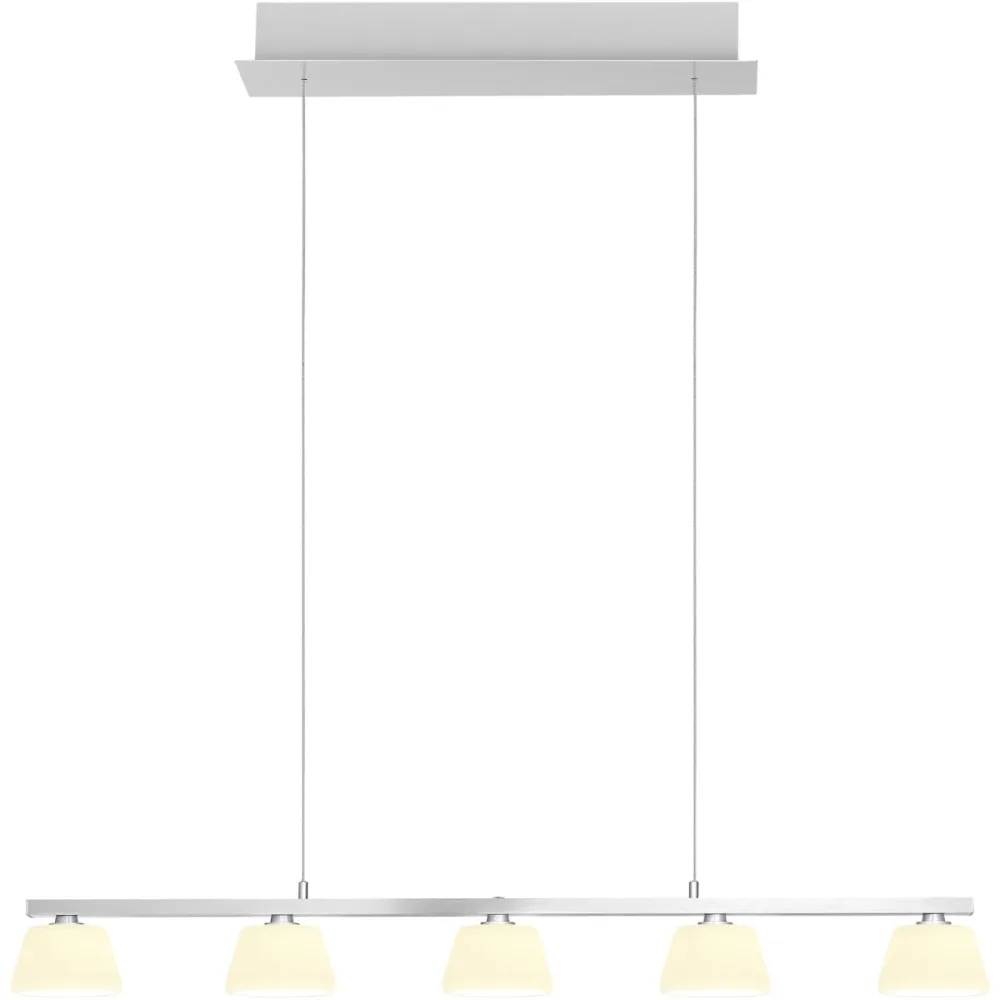Pendellampe Jane Silber Aluminium/Eisen 86 cm - Farbe: Aluminium matt - LED - Lichtfarbe: Warmweiss - Pendellampe- LED Energiesparlampe