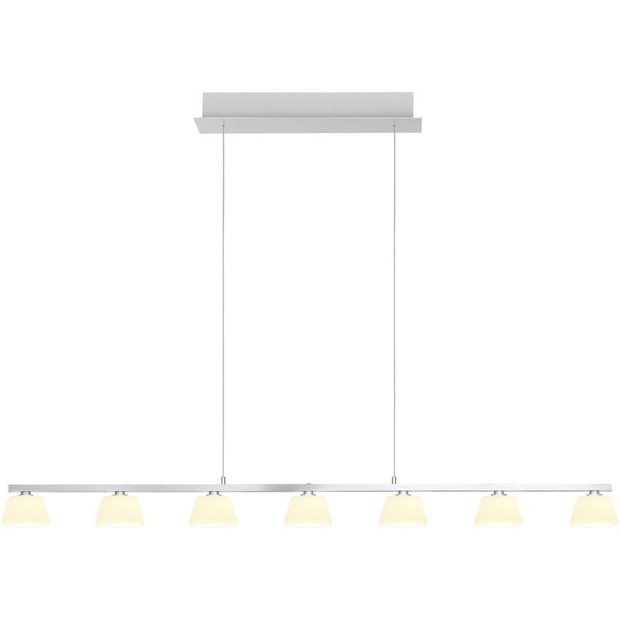 Pendellampe Jane Silber Aluminium/Eisen 122 cm - Farbe: Aluminium matt - LED - Lichtfarbe: Warmweiss - Pendellampe- LED Energiesparlampe
