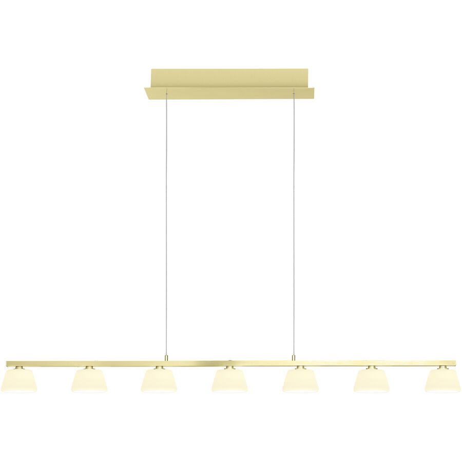 Pendellampe Jane Beige Aluminium/Eisen 122 cm - Farbe: champagner - LED - Lichtfarbe: Warmweiss - Pendellampe- LED Energiesparlampe