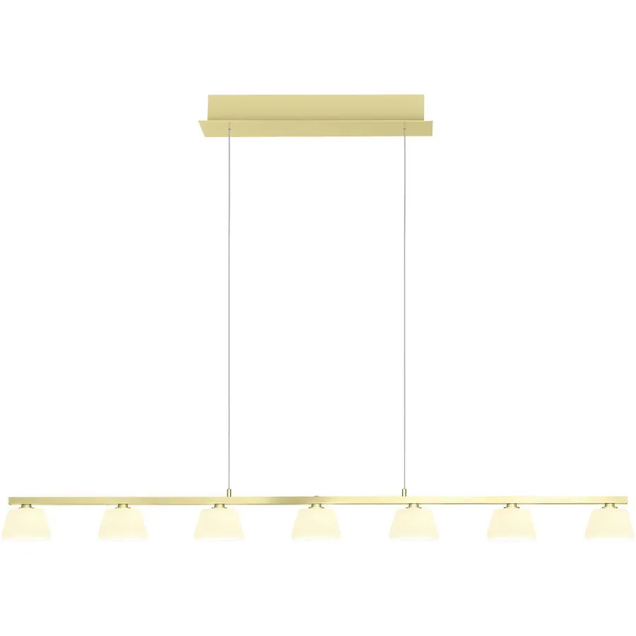 Pendellampe Jane Beige Aluminium/Eisen 122 cm - Farbe: champagner - LED - Lichtfarbe: Warmweiss - Pendellampe- LED Energiesparlampe