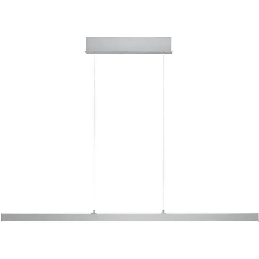 Pendellampe Karo Silber Aluminium/Eisen 130 cm - Farbe: Aluminium matt - LED - Lichtfarbe: Extra warmweiss - Helles Neutralweiss - Pendellampe- LED