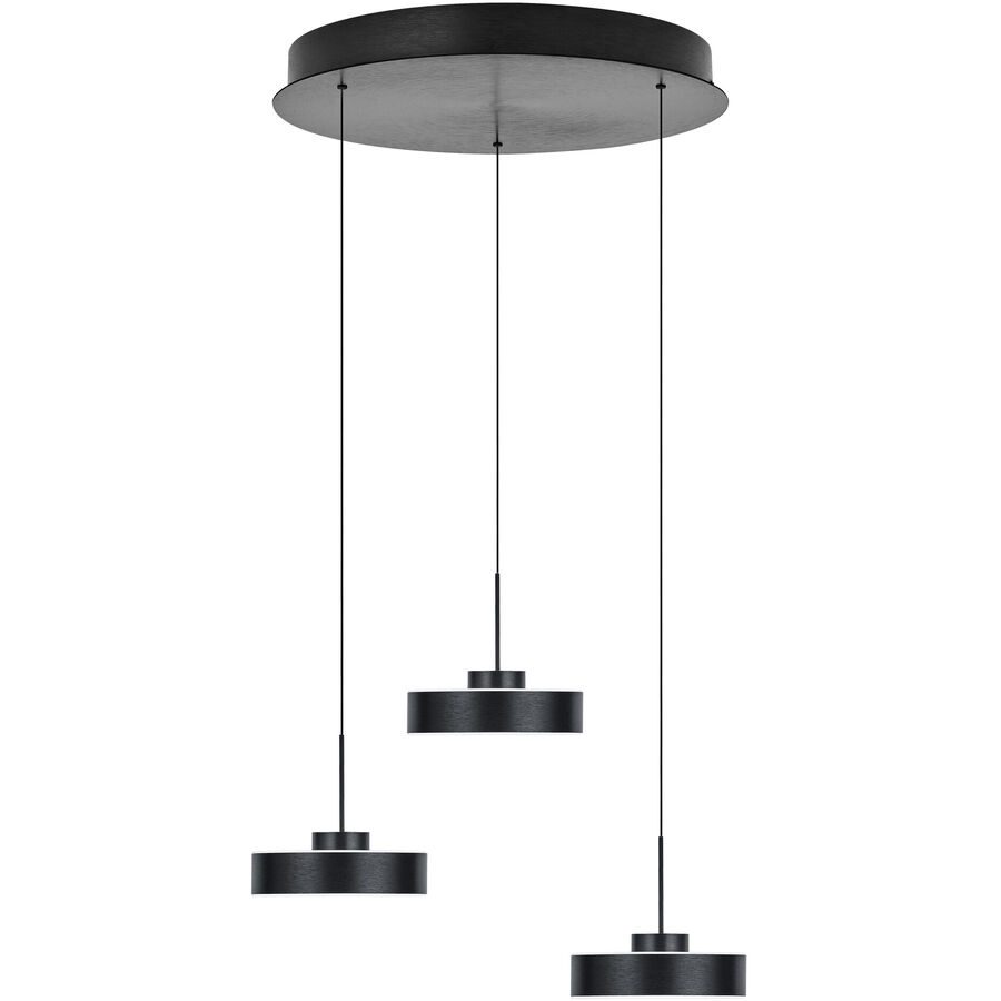 Pendellampe Spencer Grau Aluminium/Eisen 43 cm - Farbe: anthrazit eloxiert - LED - Lichtfarbe: Warmweiss - Pendellampe- LED Energiesparlampe
