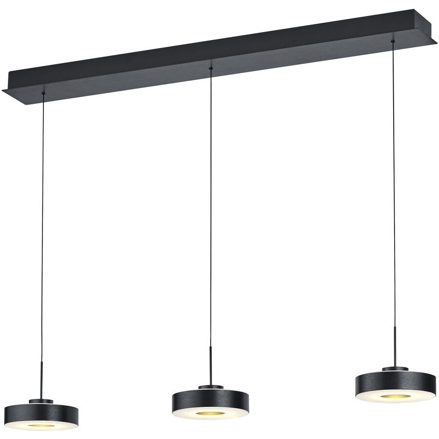 Pendellampe Spencer Grau Aluminium/Eisen 110 cm - Farbe: anthrazit eloxiert - LED - Lichtfarbe: Warmweiss - Pendellampe- LED Energiesparlampe