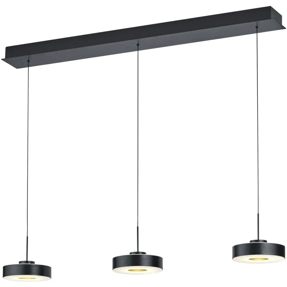 Pendellampe Spencer Grau Aluminium/Eisen 110 cm - Farbe: anthrazit eloxiert - LED - Lichtfarbe: Warmweiss - Pendellampe- LED Energiesparlampe