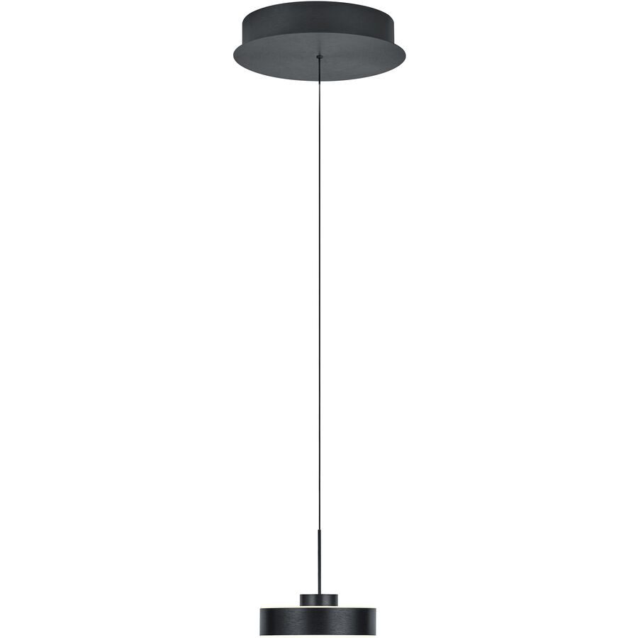 Pendellampe Spencer Grau Aluminium/Eisen 18 cm - Farbe: anthrazit matt - LED - Lichtfarbe: Warmweiss - Pendellampe- LED Energiesparlampe