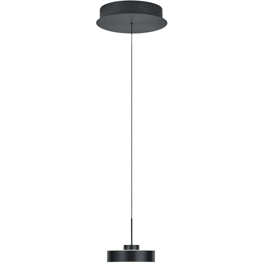 Pendellampe Spencer Grau Aluminium/Eisen 18 cm - Farbe: anthrazit matt - LED - Lichtfarbe: Warmweiss - Pendellampe- LED Energiesparlampe