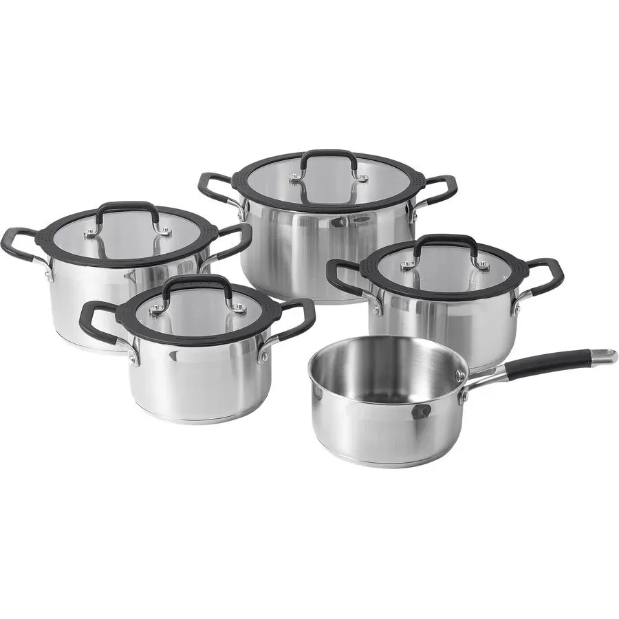 Pfanne-Set Pentola Everyday Edelstahl - Farbe: chrom / schwarz - Pfanne