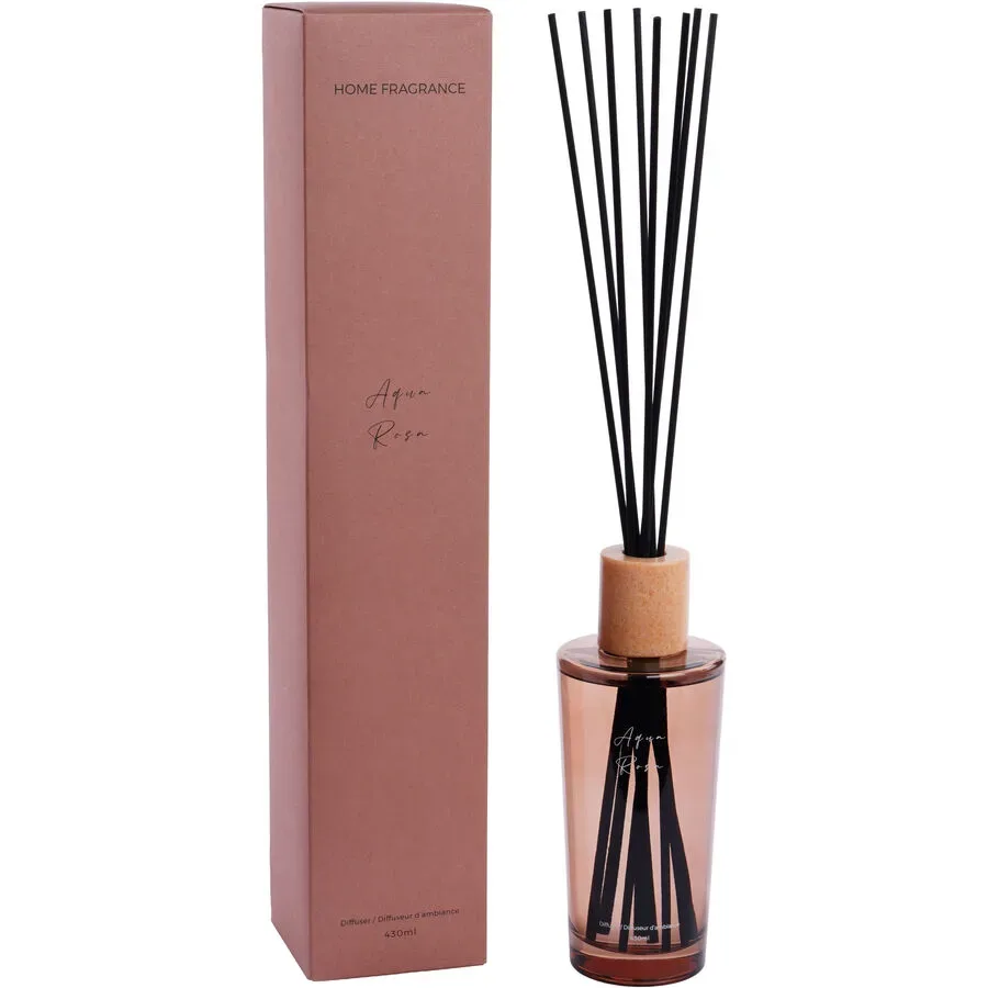 Diffusor Nathalie pink 430 ml - Material: Glas, Marmor, Rattan