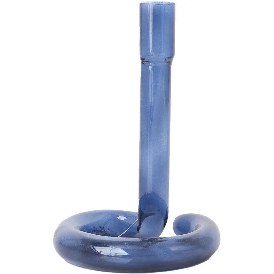 Kerzenständer Glas H17cm blau - Kerzenständer