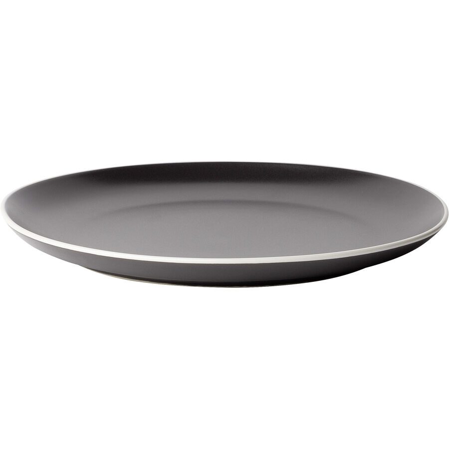 Teller flach Elements Yin & Yang Schwarz Steinzeug 22 cm - Teller flach