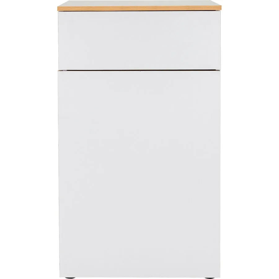 Schuhschrank India Weiss Holz 60 cm 110 cm - Material: Holzwerkstoff und melaminharzeschichtet Kanten Echtholz Eiche - Schuhschrank
