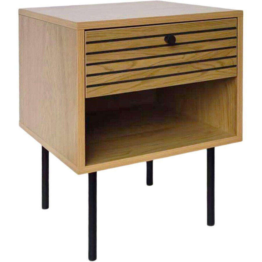 Nachttisch Riva 1 Schublade eukalyptus - Material: MDF - Nachttisch