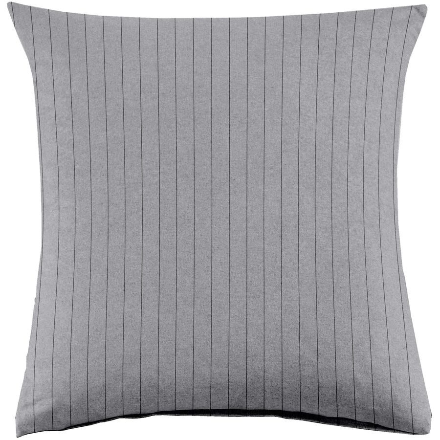 Kissenbezug Emma 65x65cm lightgrey Stripe - Farbe: hellgrau - Material: 100% Baumwoll-Flanell, Heather Melange Optik - Kissenbezug