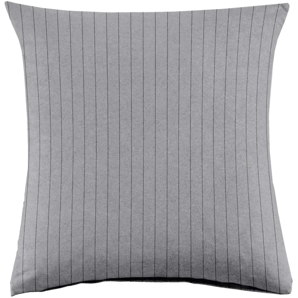 Kissenbezug Emma 65x65cm lightgrey Stripe - Farbe: hellgrau - Material: 100% Baumwoll-Flanell, Heather Melange Optik - Kissenbezug