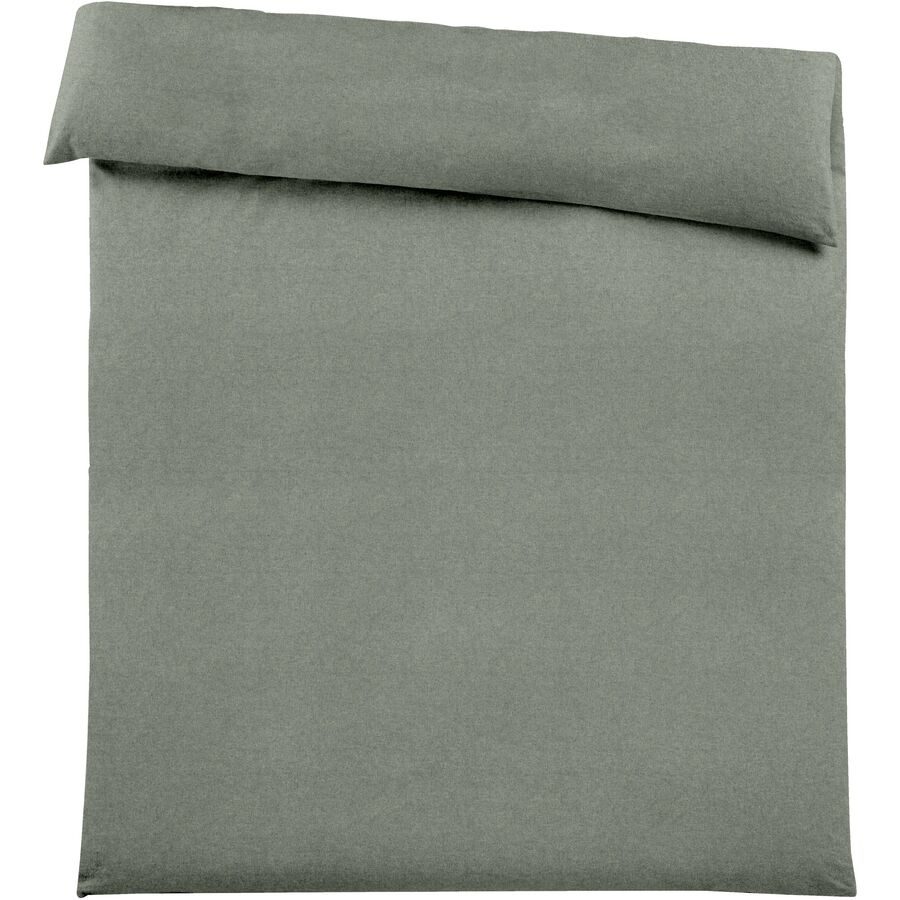 Duvetbezug Emma 160x210cm agave green - Farbe: grün - Material: 100% Baumwoll-Flanell, Heather Melange Optik - Duvetbezug