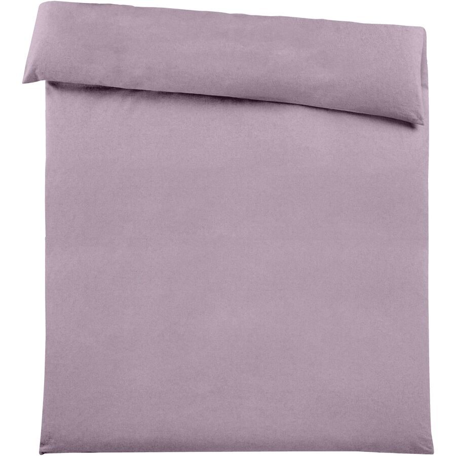 Duvetbezug Emma 160x210cm iris - Farbe: Rosa - Material: 100% Baumwoll-Flanell, Heather Melange Optik - Duvetbezug