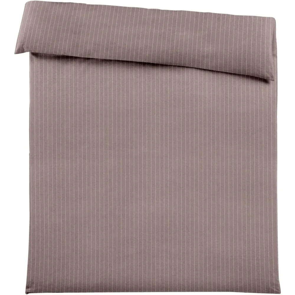 Duvetbezug Emma 200x210cm brown - Farbe: Braun - Material: 100% Baumwoll-Flanell, Heather Melange Optik - Duvetbezug