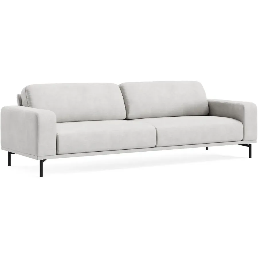 Sofa Maja Grau Stoff 237 cm 99 cm - Farbe: MOVIE - 3/1 light grey - Möbel Konfigurator: Traummöbel individuell zusammenstellen - Sofa