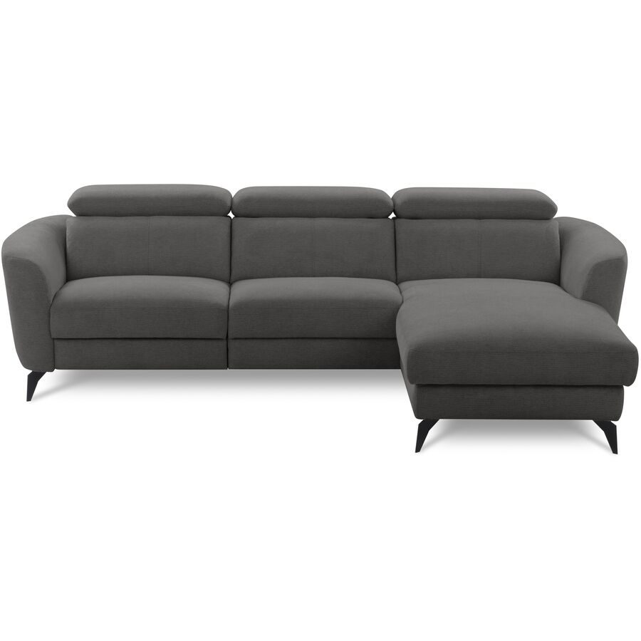 Ecksofa Simba Grau Stoff 261 cm 183 cm - Farbe: graphit - Material: Chenille - Ecksofa
