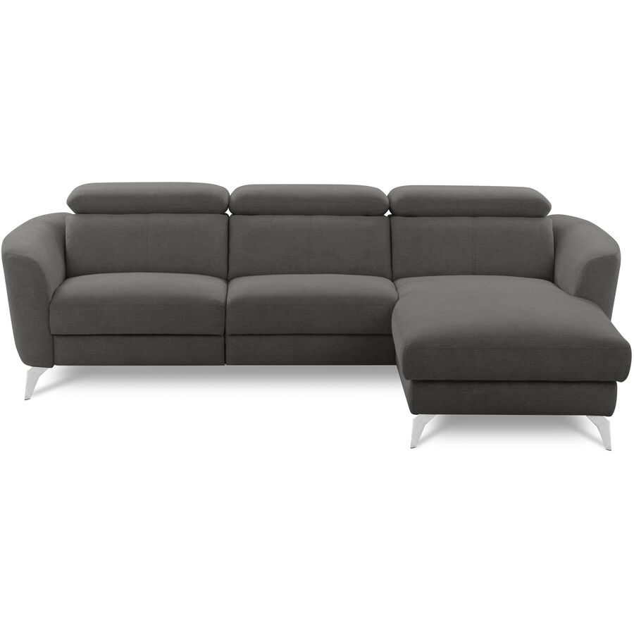 Ecksofa Simba Grau Stoff 261 cm 183 cm - Farbe: graphit - Material: Chenille - Ecksofa