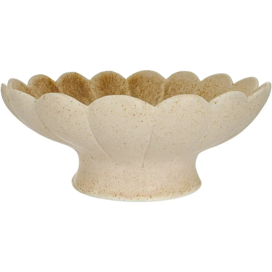 Dekoteller Flower Steingut beige - Dekoteller