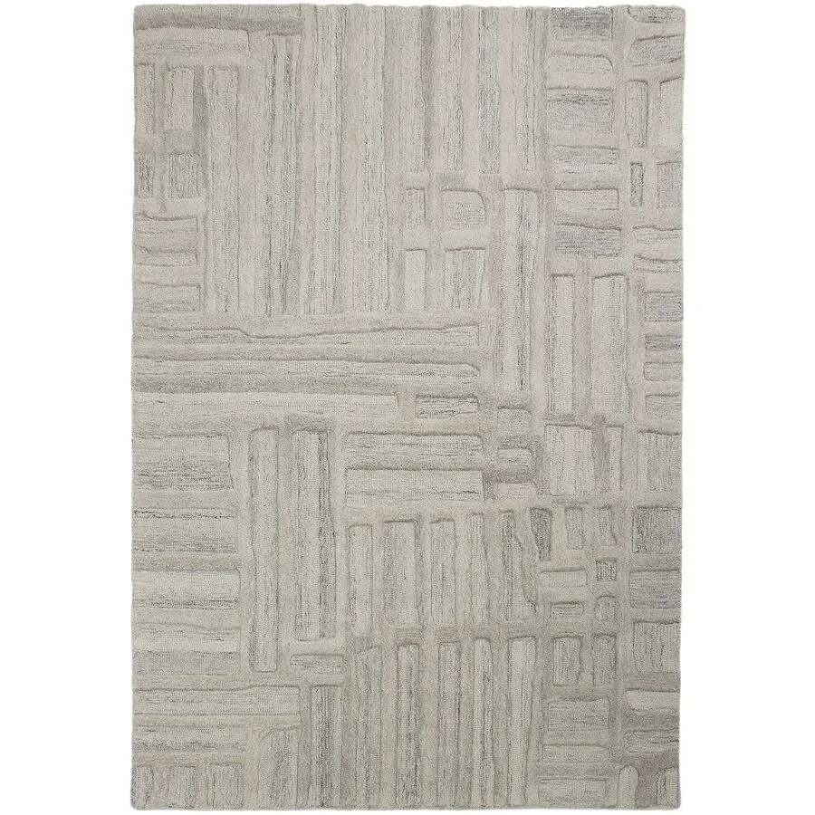 Teppich Elmora Beige Wolle B 140 T 200 cm - Farbe: Natur - Material: 100% WOLLE