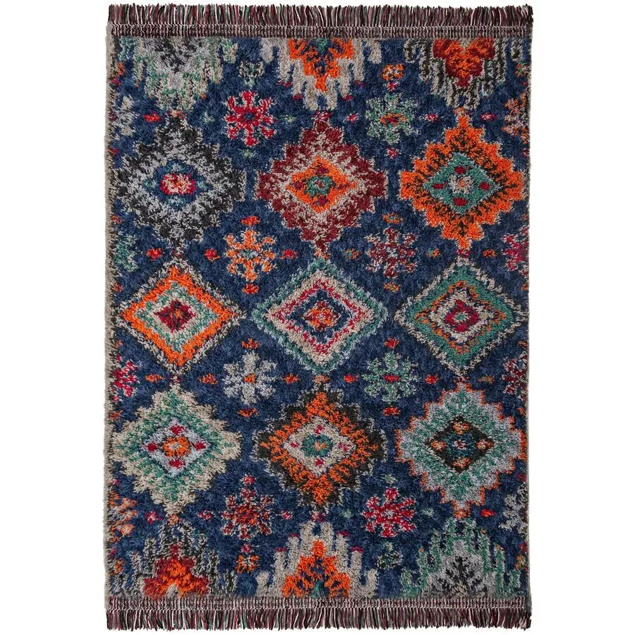 Teppich Jalin Blau Polyester B 133 T 190 cm