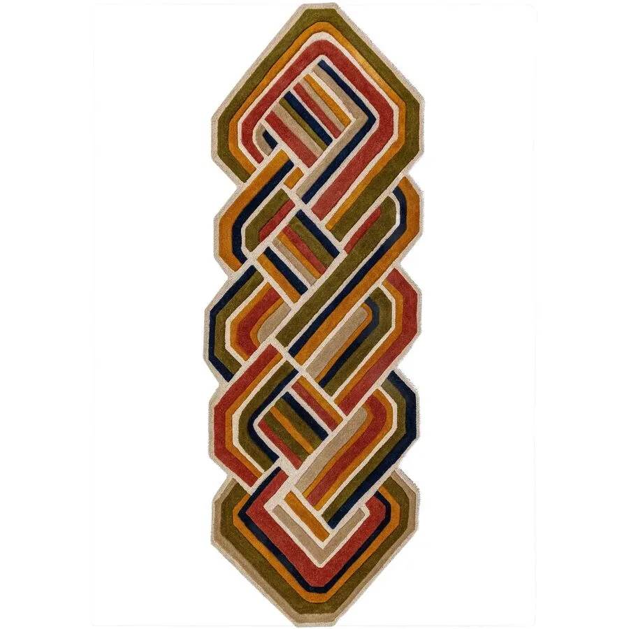 Teppich Kerina Mehrfarbig Wolle B 80 T 300 cm - Farbe: rot - Material: 100% WOLLE