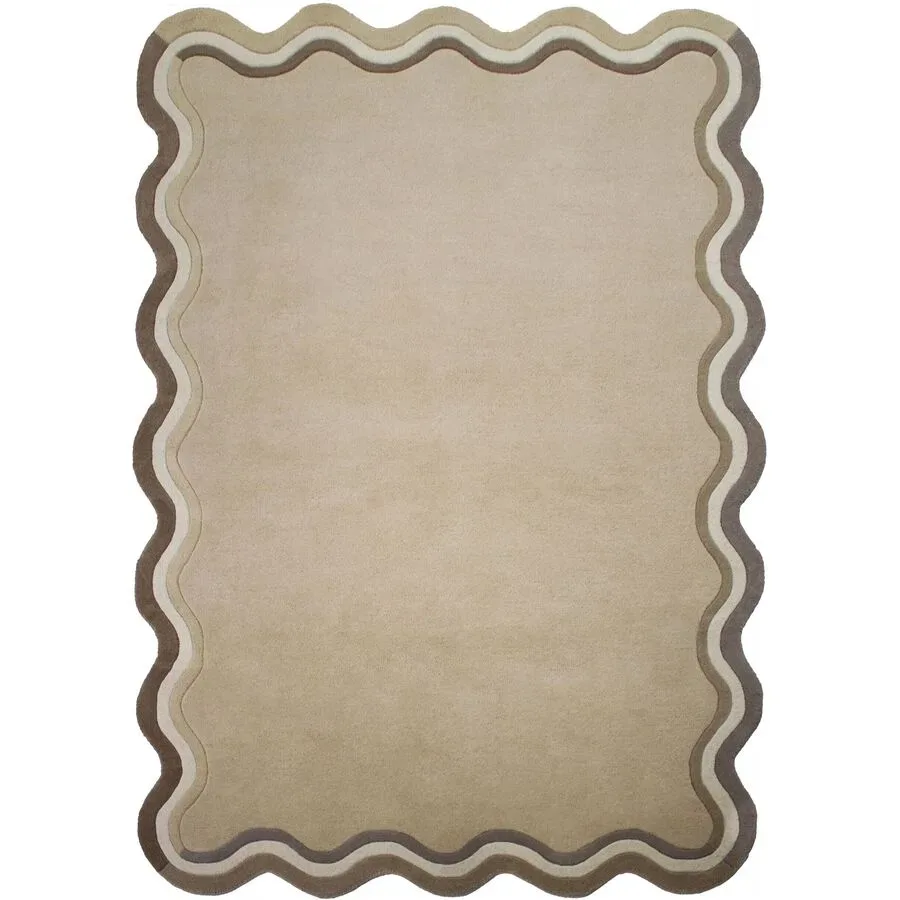 Teppich Ladora Beige Wolle B 160 T 230 cm - Farbe: Natur - Material: 100% WOLLE