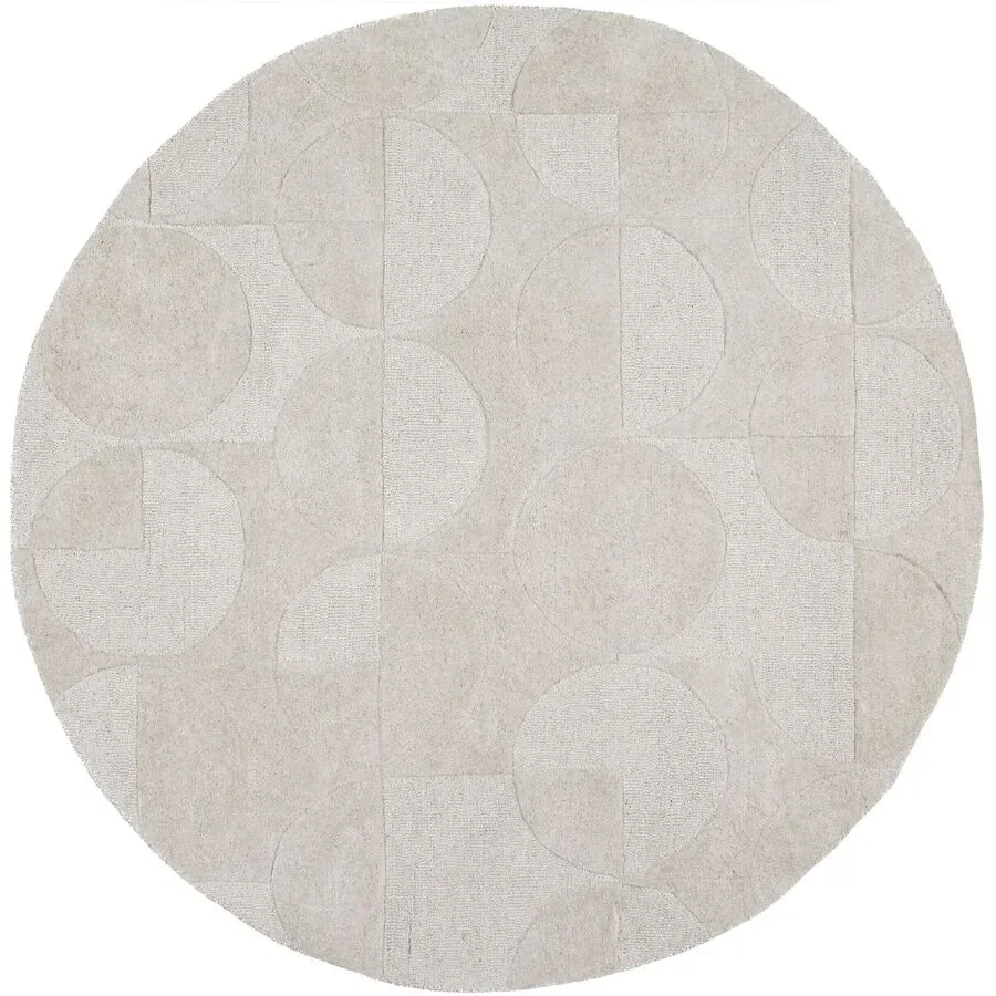 Teppich Gabby Beige Wolle B 160 T 160 cm - Farbe: Natur - Material: 100% WOLLE