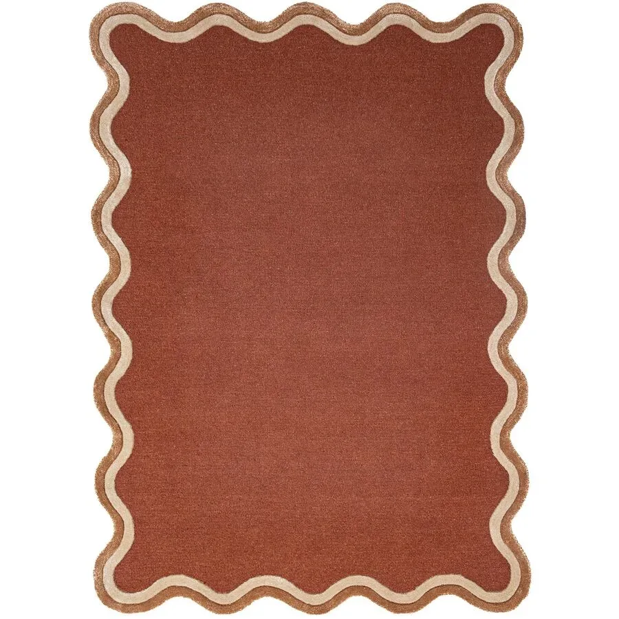 Teppich Rennia Orange Wolle/Viskose B 200 T 290 cm - Farbe: terrakotta