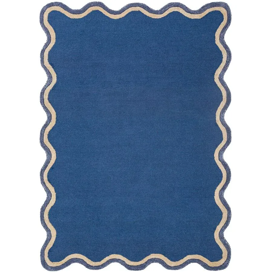 Teppich Rennia Blau Wolle/Viskose B 200 T 290 cm - Farbe: Marineblau