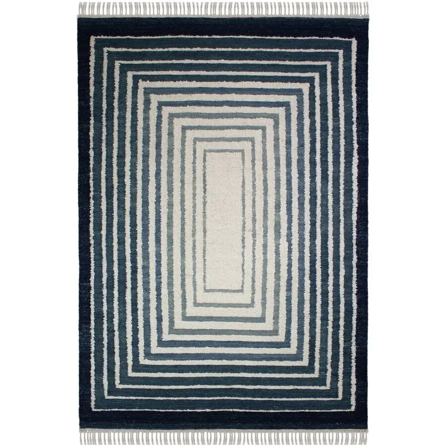Teppich Bexton Blau Baumwolle/Wolle B 200 T 300 cm - Material: Wolle/Mischfasern