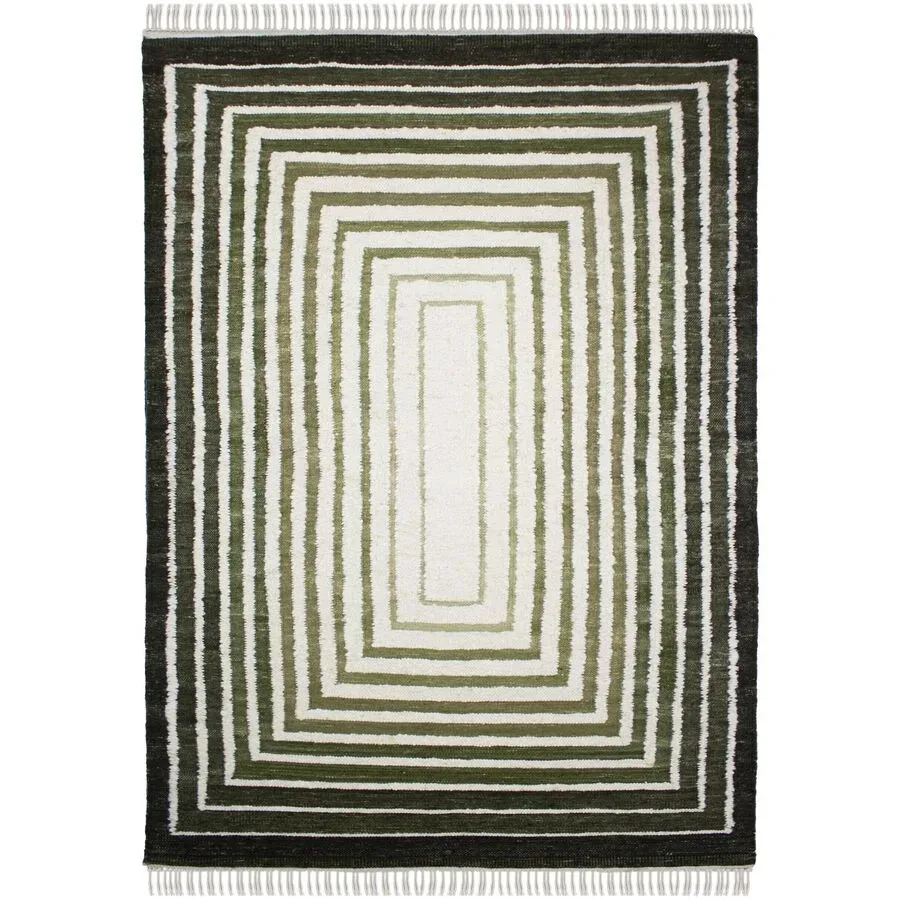 Teppich Bexton Grün Baumwolle/Wolle B 200 T 300 cm - Material: Wolle/Mischfasern