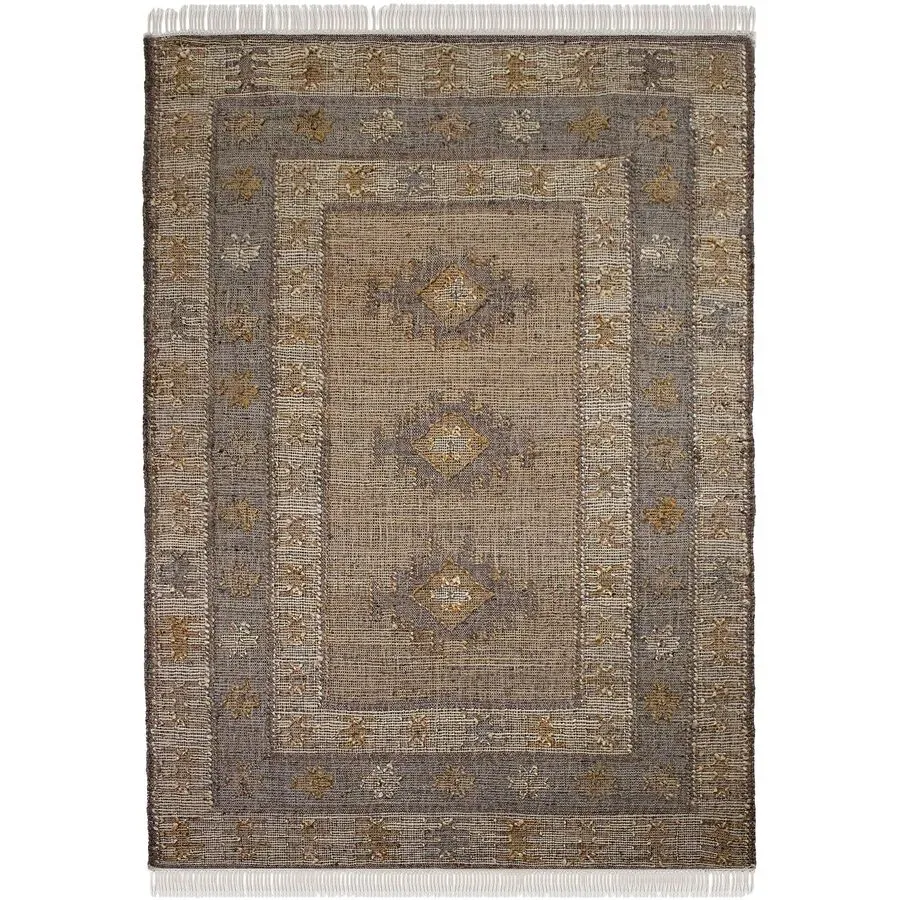 Teppich Avelia Beige Jute/Baumwolle/Wolle B 200 T 290 cm - Farbe: Natur
