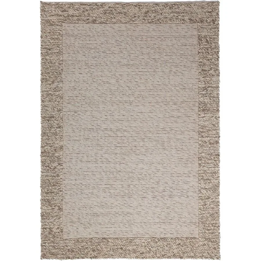 Teppich Renvia Beige Wolle/Polyester B 120 T 170 cm - Farbe: DUNKEL NATUR