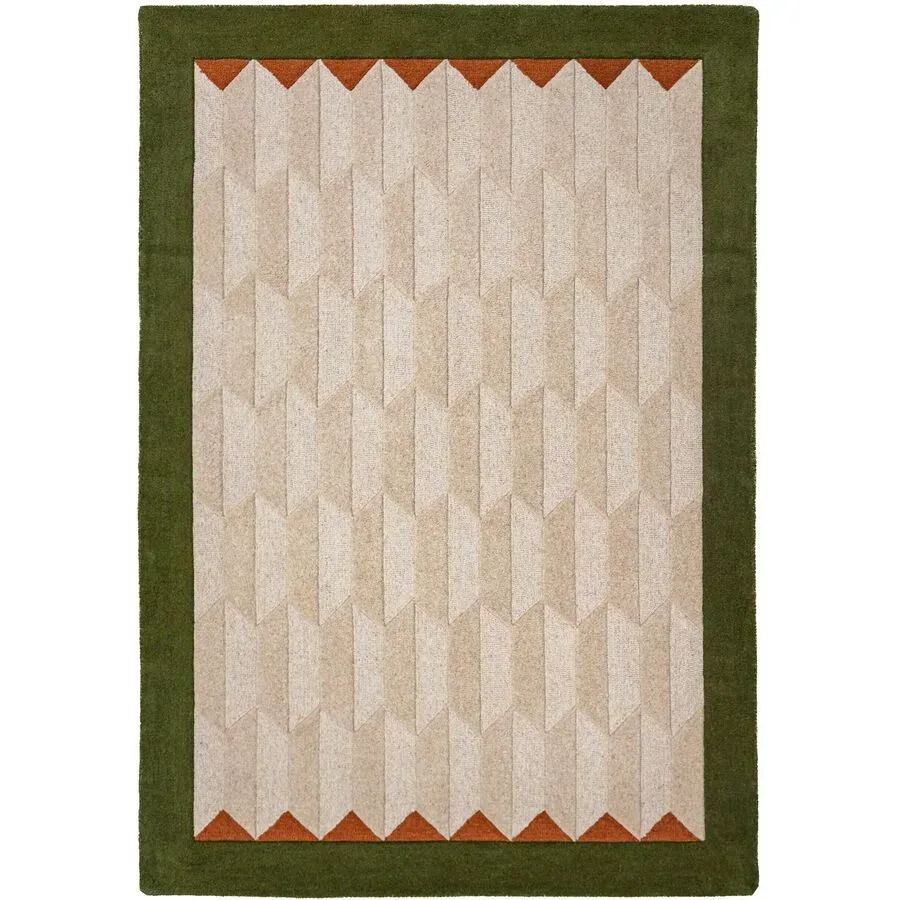 Teppich Auberon Grün Wolle B 160 T 230 cm - Material: 100% WOLLE