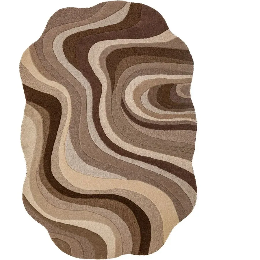 Teppich Elrosa Beige Wolle B 140 T 200 cm - Farbe: natur - Material: 100% WOLLE - Teppich