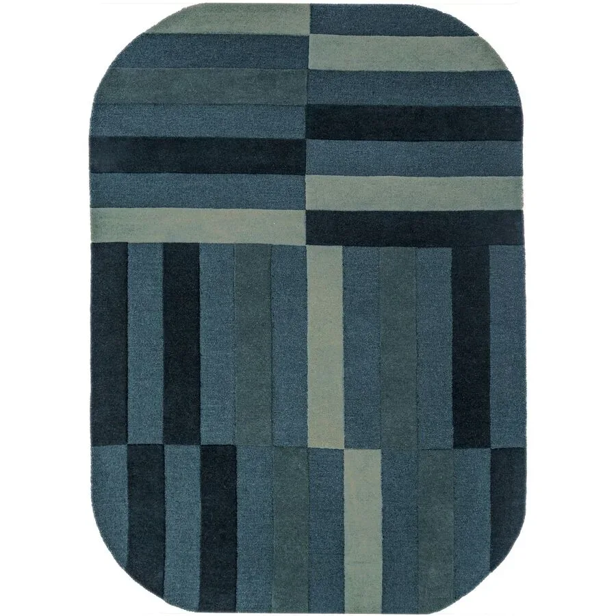 Teppich Elinor Blau Wolle B 140 T 200 cm - Material: 100% WOLLE - Teppich