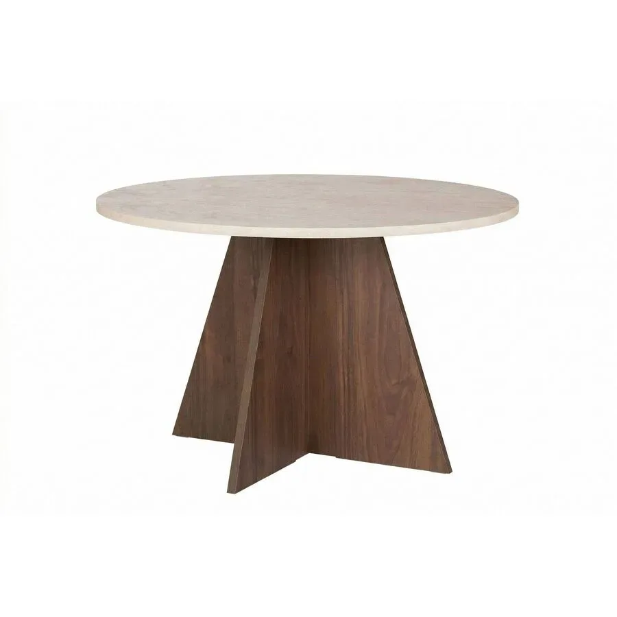 Esstisch Georis Holz B 120 cm - Farbe: Travertin, Venezia Nussbaum - Material: 100% melaminbeschichtete Spanplatte