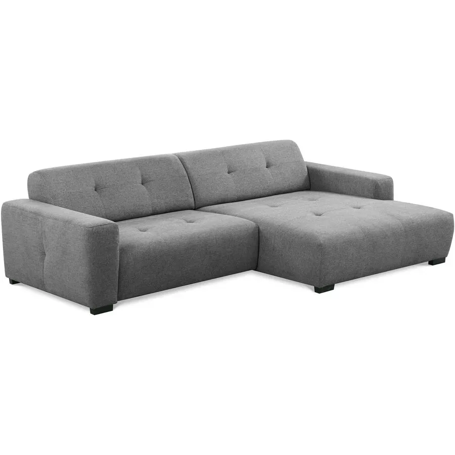 Ecksofa Bondi Grau Stoff B 286 T 169 cm - Farbe: Stahlgrau - Material: Moderne Chenille Weboptik