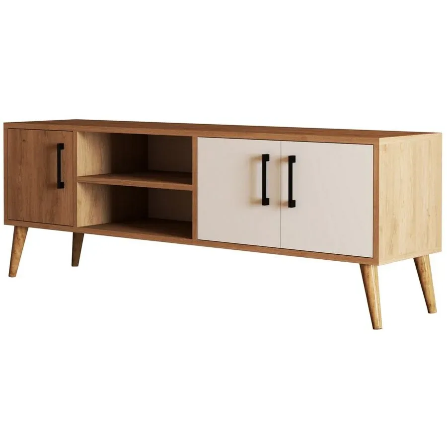 TV-Möbel Georis Eiche/Weiss Holzwerkstoff B 150 cm