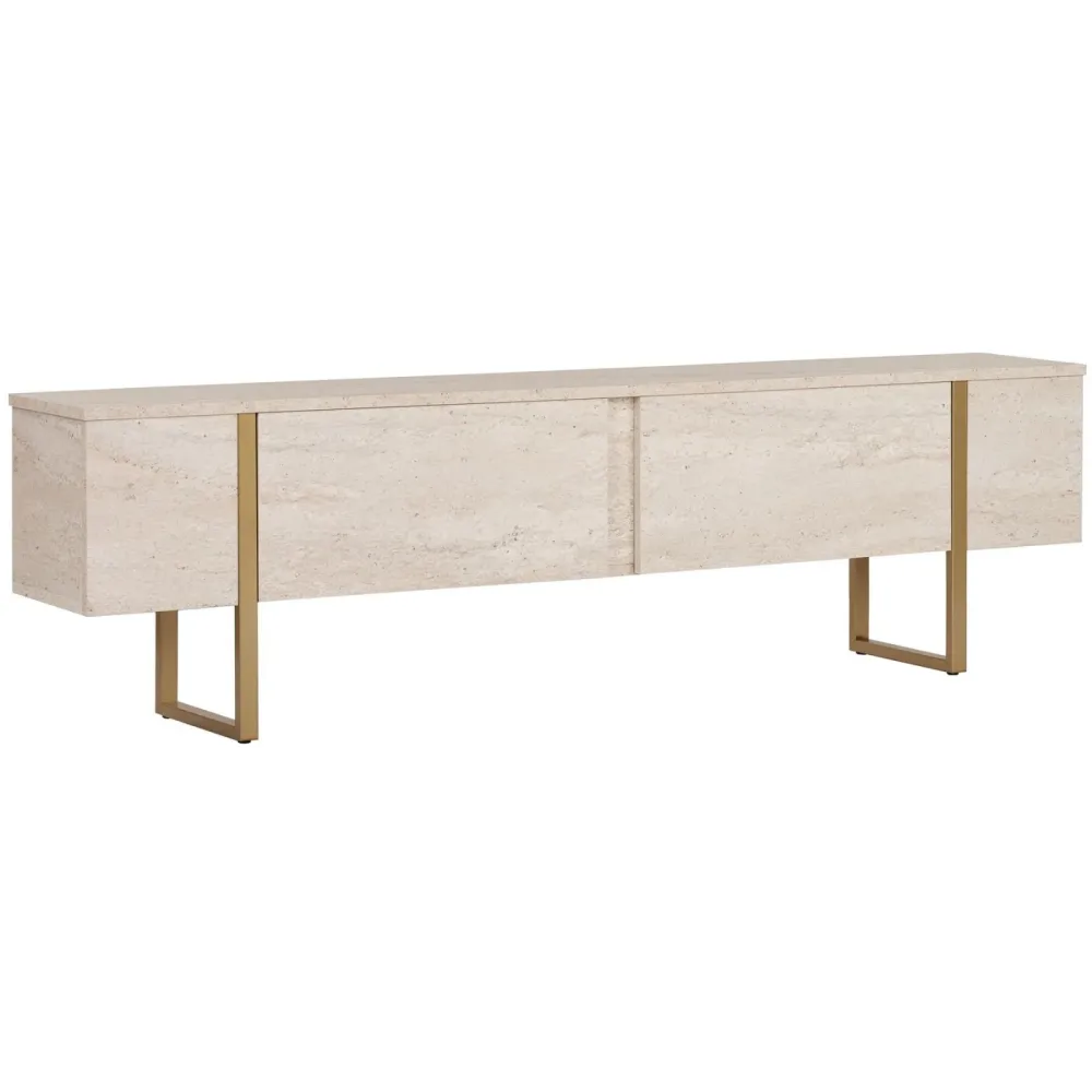 TV-Möbel Georis Travertin/Gold Holzwerkstoff B 180 cm