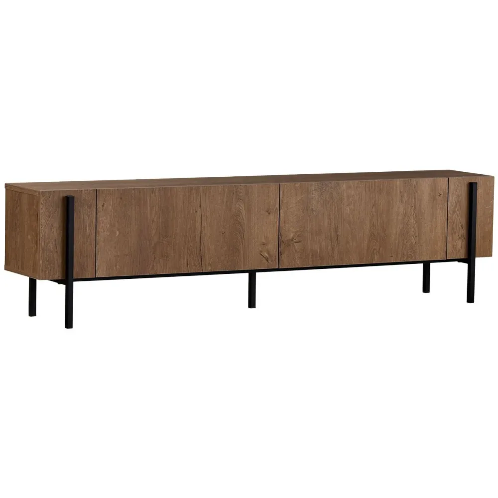 TV-Möbel Georis Eiche/Schwarz Holzwerkstoff B 180 cm