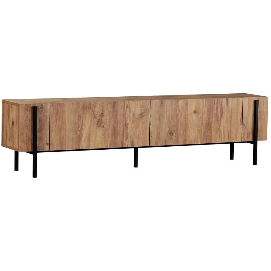 TV-Möbel Georis Kiefer/Schwarz Holzwerkstoff B 180 cm