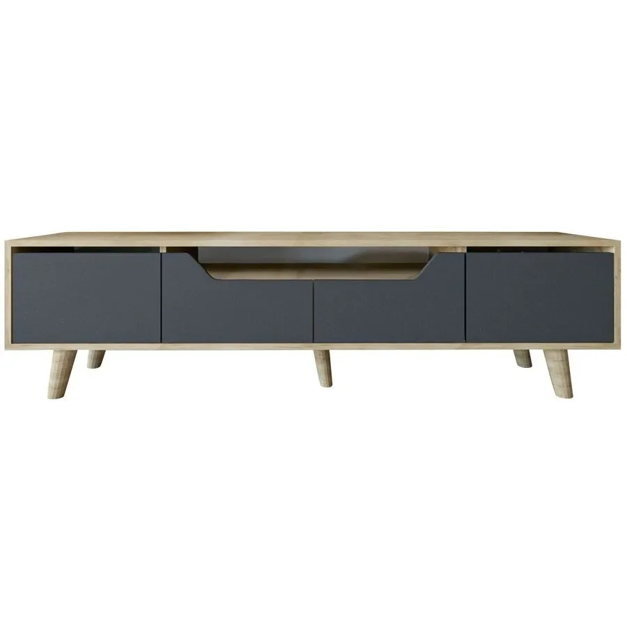 TV-Möbel Georis Eiche/Anthrazit Holzwerkstoff B 180 cm