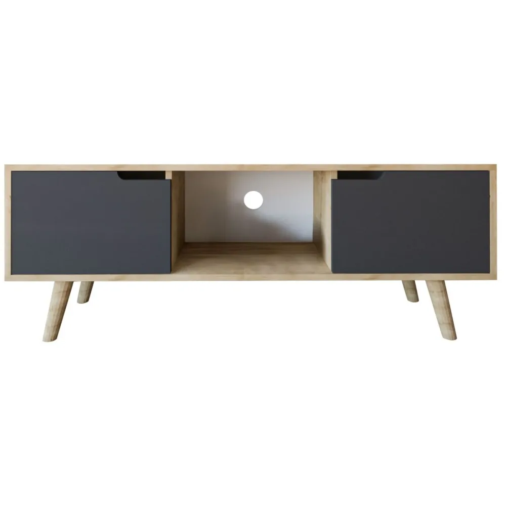 TV-Möbel Georis Eiche/Anthrazit Holzwerkstoff B 139.7 cm